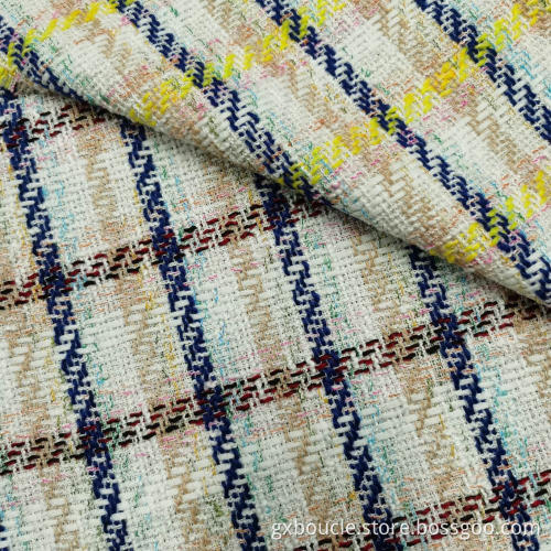 Boucle Fashion Plaid design with special yarn fabric